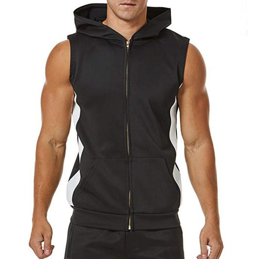 The Last Aztec, Fashion Men's Sleeveless Hooded Multicolor Vest