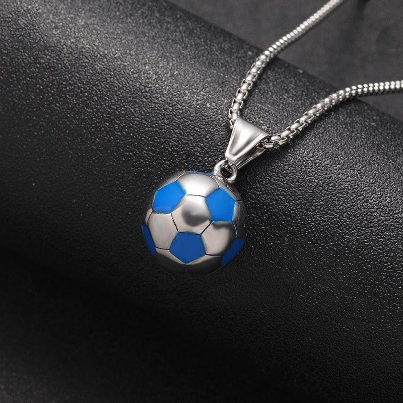 The last Aztec, Stainless Steel Ornament Football Pendant Vintage Necklace