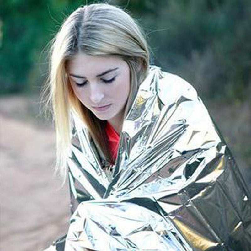 The Last Aztec, Human Body Hypothermia Lifesaving Emergency Blanket In Outdoor Field