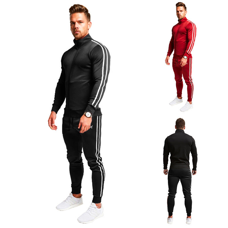 The Last Aztec, Get One Size Bigger Than Your Regular Size, Men's striped long sleeve sweatpants suit