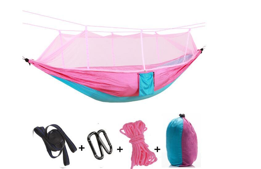 The Last Aztec, Outdoor Parachute Cloth Hammock Couble with Mosquito Net Light Portable Army Green Insect-proof Camping Aerial Tent