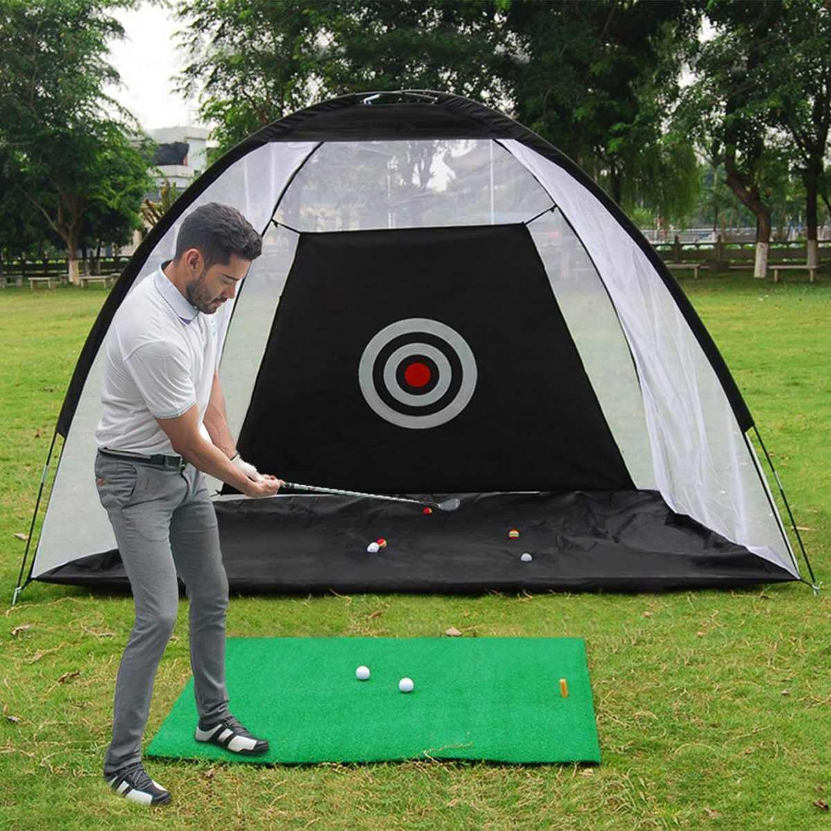 The Last Aztec, Golf Practice Net Tent Golf Hitting Cage Garden Grassland Practice Tent Golf Training Equipment Mesh Outdoor