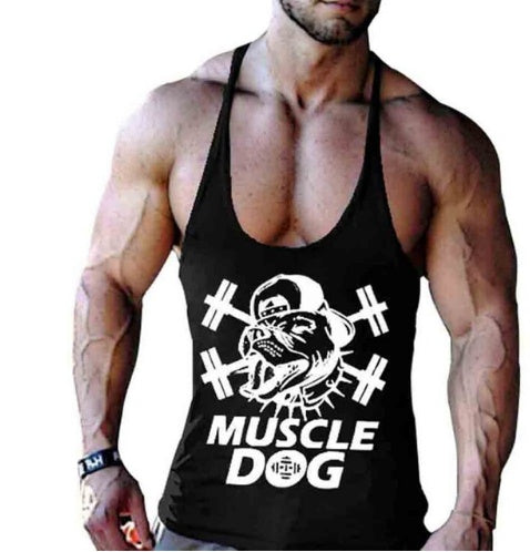 The Last Aztec, Cartoon Tee Tops Bodybuilding Fitness Vest Men Top Workout MUSCLE Dog Printed Sportswear Clothing