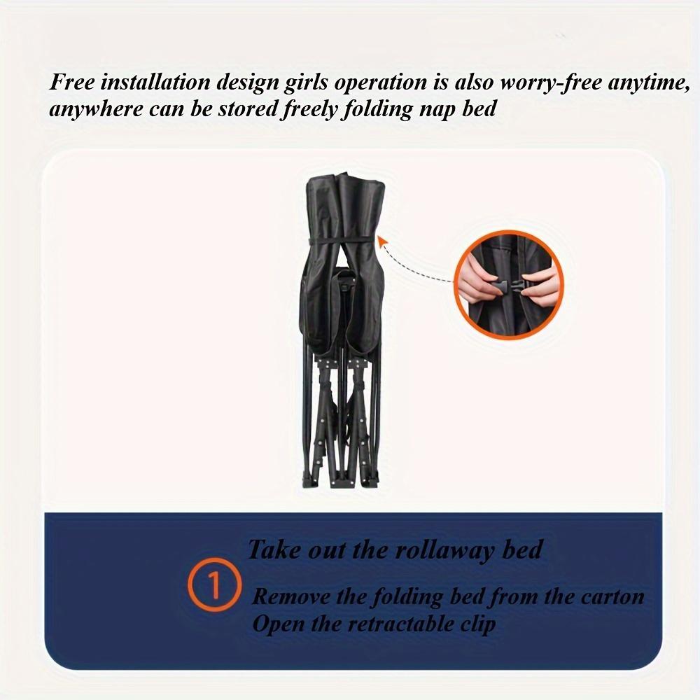 The Last Aztec, Black Heavy Duty Foldable Camp Cot With Storage Bag - Portable For Travel, Home Office & RV Trips