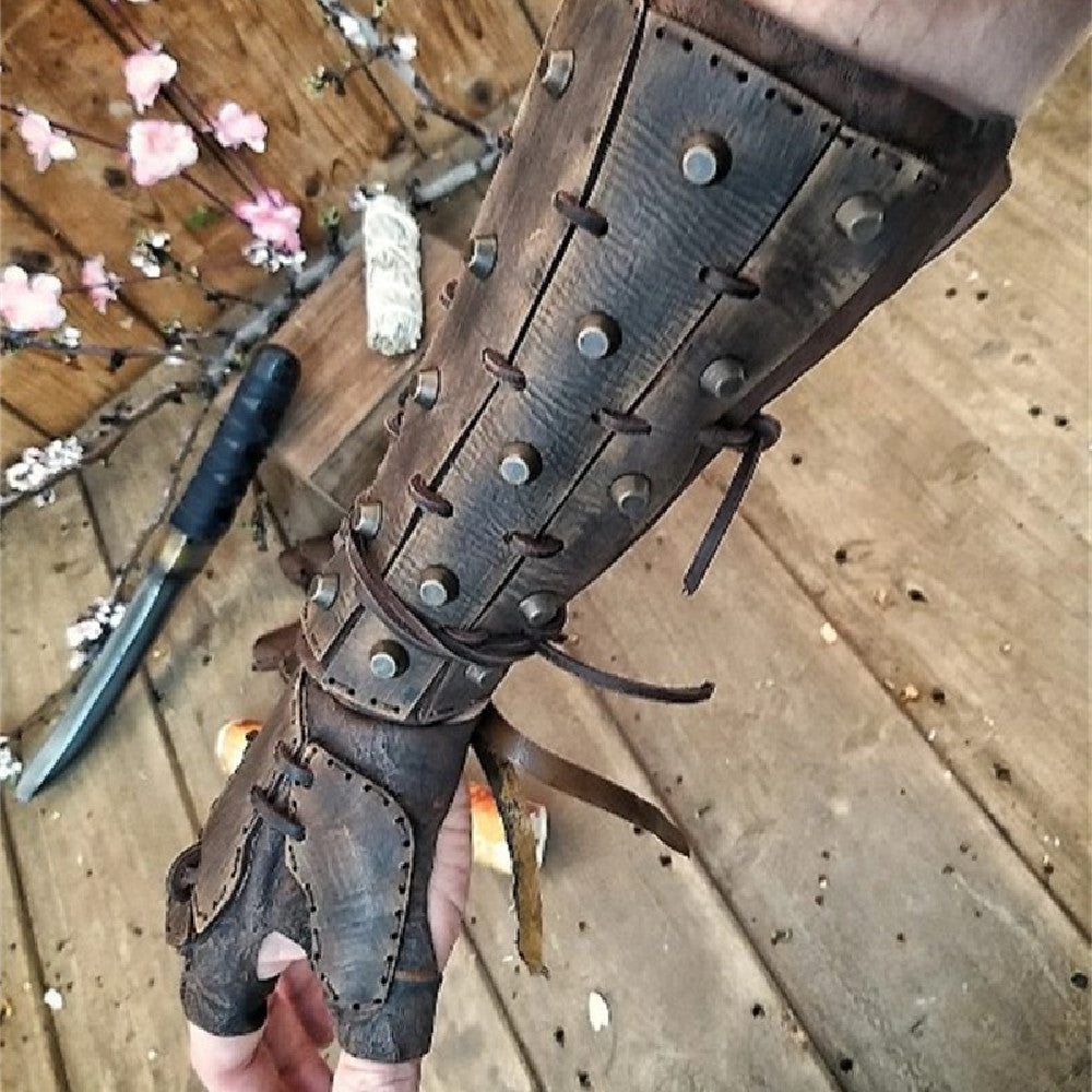 The Last Aztec, Boxing Rivet Leather Wrist Gloves