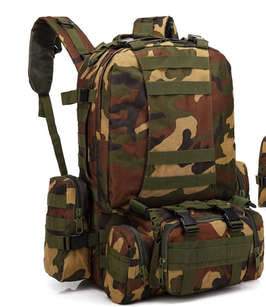 The Last Aztec, Men's Travel Backpack Oxford Cloth Outdoors Backpack Army Camouflage Tactics Double Shoulder Bag Mountaineering Large Combination Backpack