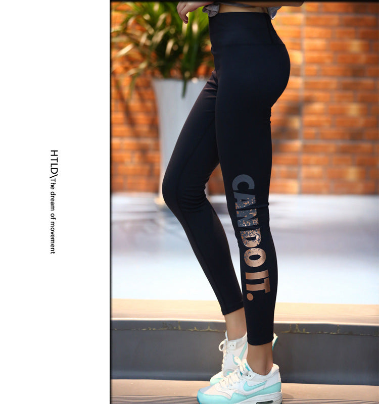 The Last Aztec, Get One Size Bigger Than Your Regular Size, Cross boundary movement bronzing alphabet high elastic training Yoga running fitness show thin ladies pants