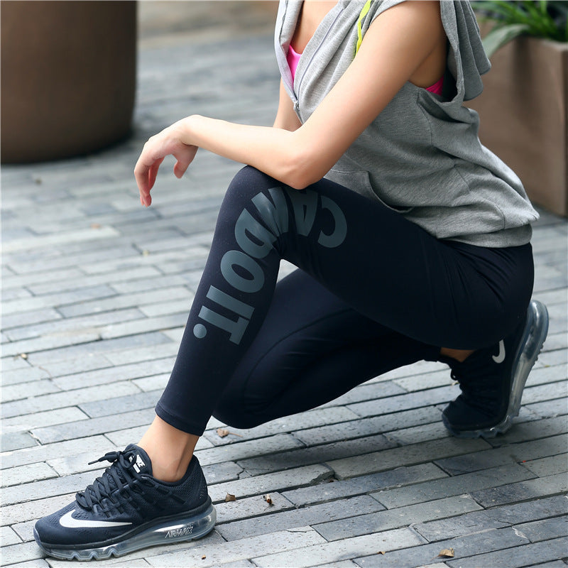 The Last Aztec, Get One Size Bigger Than Your Regular Size, Cross boundary movement bronzing alphabet high elastic training Yoga running fitness show thin ladies pants
