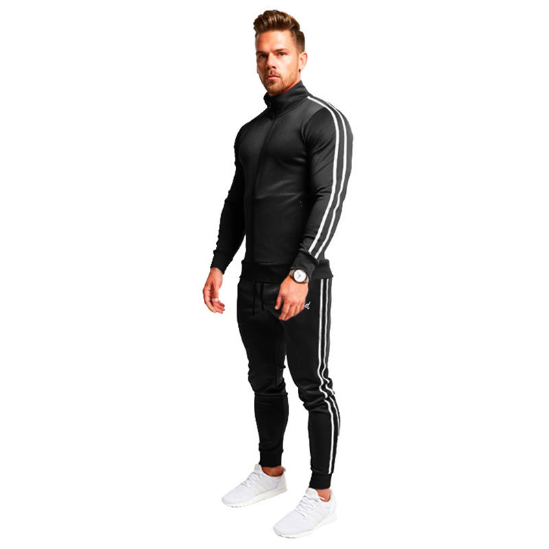 The Last Aztec, Get One Size Bigger Than Your Regular Size, Men's striped long sleeve sweatpants suit