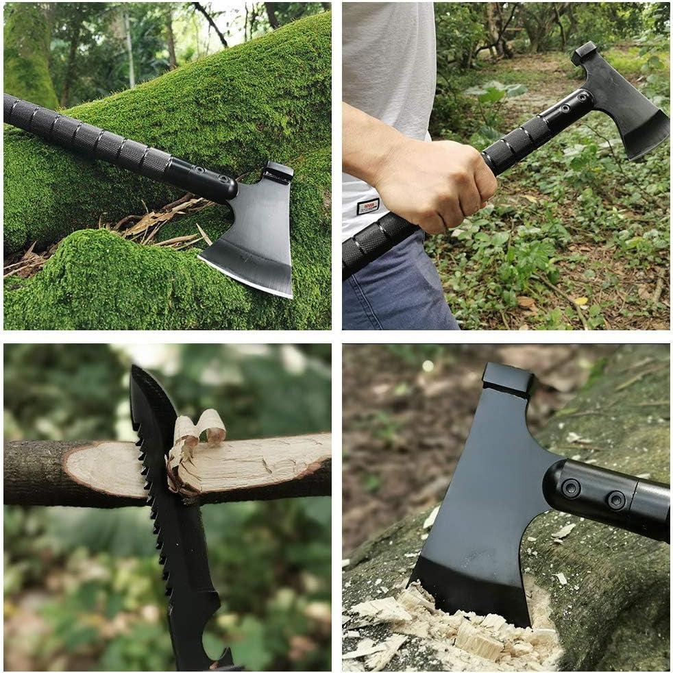 The Last Aztec, 9-in-1 Portable Survival Axe, Multi-functional Tool For Jungle Camping, Tree Cutting, Hiking, Emergency, Outdoor Adventure, Backpacking, Bushcraft, And Wilderness Survival Gear