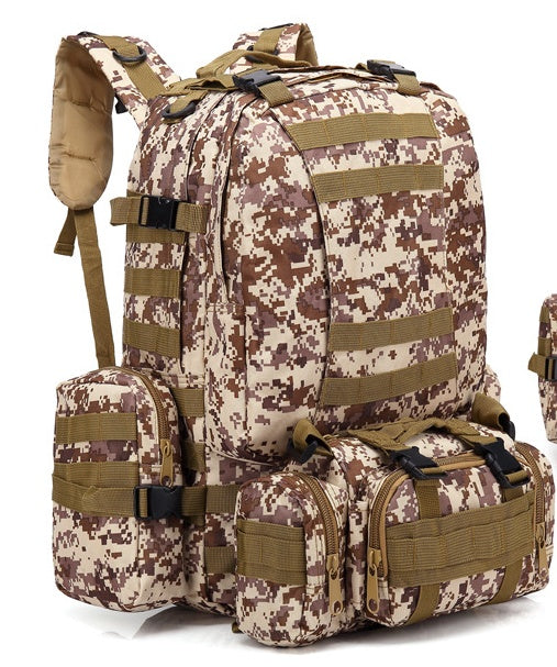 The Last Aztec, Men's Travel Backpack Oxford Cloth Outdoors Backpack Army Camouflage Tactics Double Shoulder Bag Mountaineering Large Combination Backpack