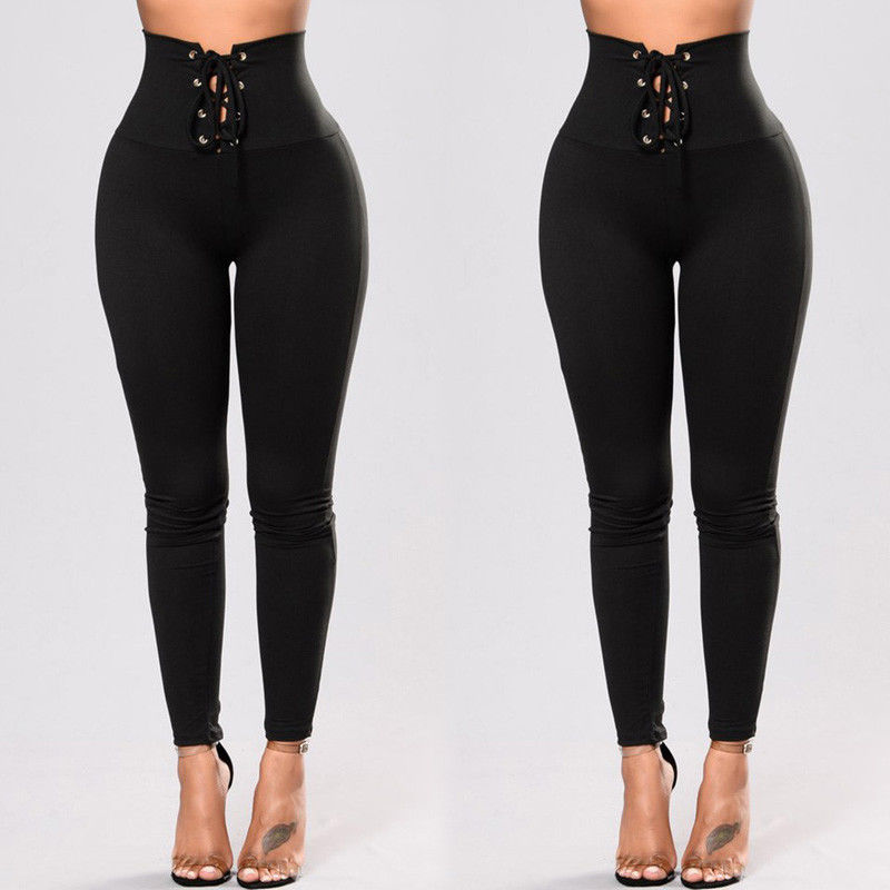 The Last Aztec, Get One Size Bigger Than Your Regular Size, Women's Sexy rivet yoga pants pants waist tie movement of foreign trade