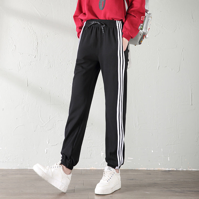 The Last Aztec, Get One Size Bigger Than Your Regular Size, With velvet sport watch in autumn and winter winter female big fat code MM student casual pants loose warm nosing trousers