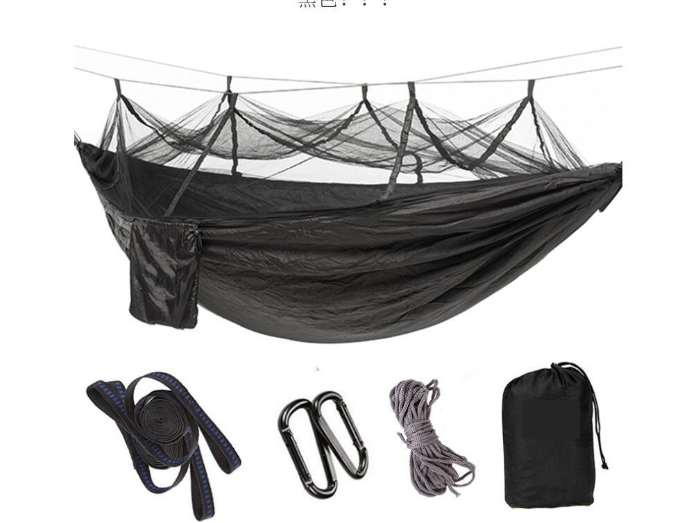 The Last Aztec, Outdoor Parachute Cloth Hammock Couble with Mosquito Net Light Portable Army Green Insect-proof Camping Aerial Tent