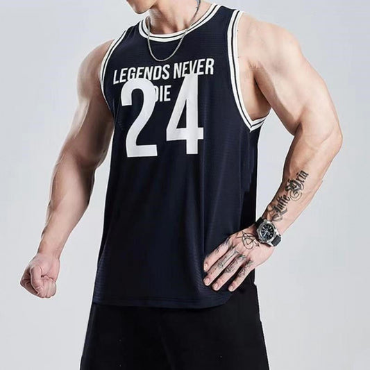 The Last Aztec, Get One Size Bigger Than Your Regular Size, Quick-drying Sports Vest Summer New Elastic American Basketball Training No 24 Jersey Vest