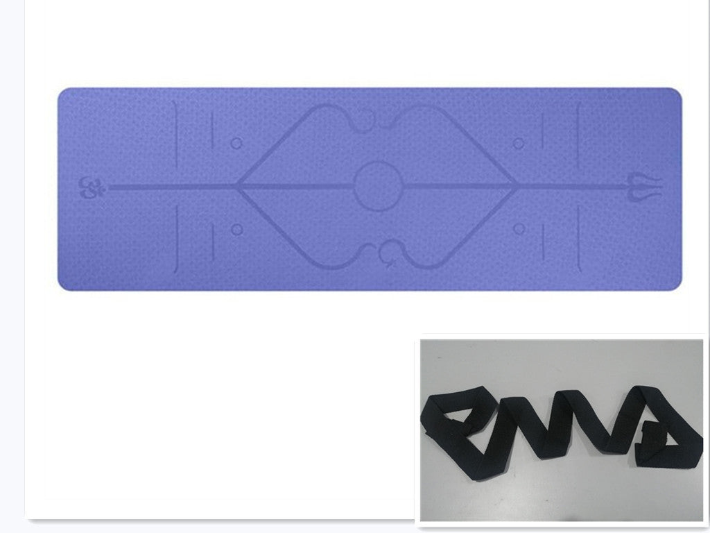 The Last Aztec, Non Slip TPE Yoga Mat Position Line Beginner