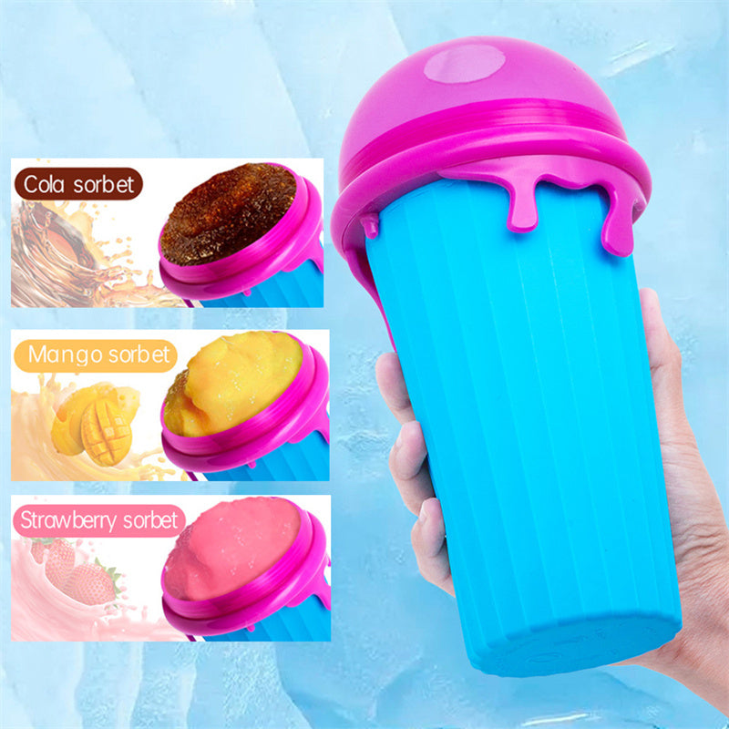 The Last Aztec, 500ml Large Capacity Slushy Cup Summer Squeeze Homemade Juice Water Bottle Quick-Frozen Smoothie Sand Cup Pinch Fast Cooling Magic Ice Cream Slushy Maker Beker Kitchen Gadgets