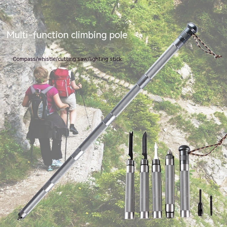 The Last Aztec, Outdoor Folding Self-defense Survival Walking Stick Equipment Outdoor Hiking Multifunction Trekking Poles