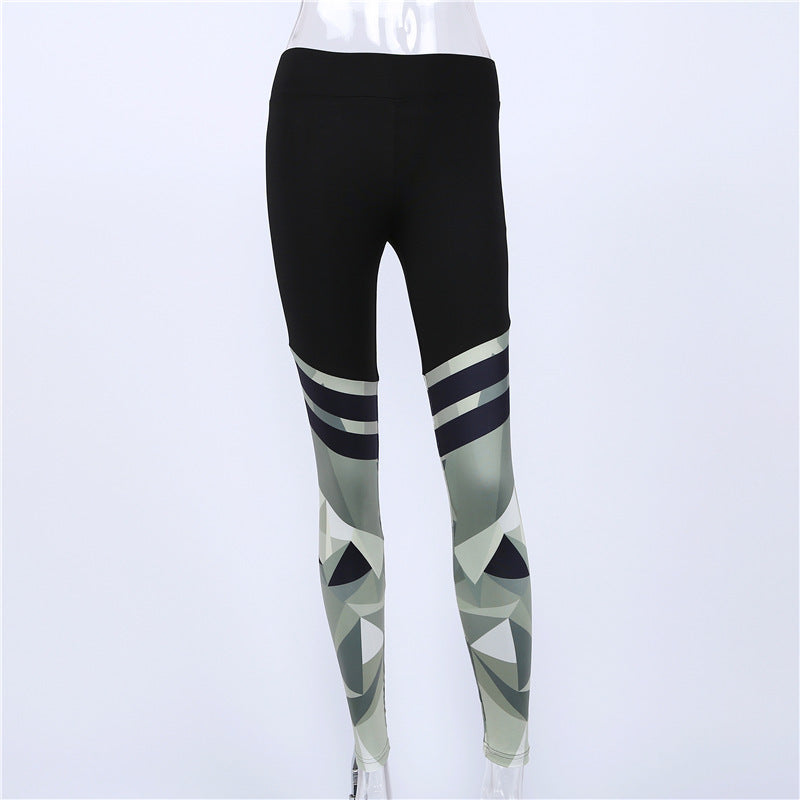 The Last Aztec, Get One Size Bigger Than Your Regular Size, Camouflage printed stitching yoga pants