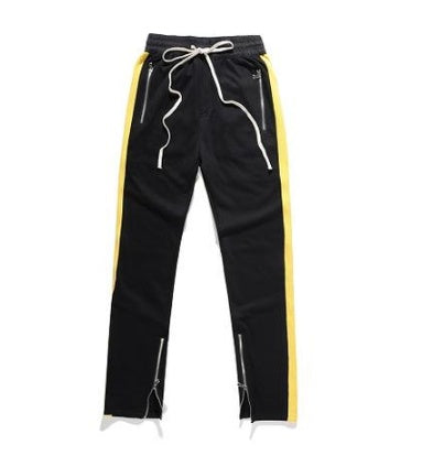 The Last Aztec, Get One Size Bigger Than Your Regular Size, FOG European high street school uniform pants TRACK PANTS side striped inside zipper Bibb GD men's pants