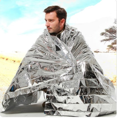 The Last Aztec, Human Body Hypothermia Lifesaving Emergency Blanket In Outdoor Field