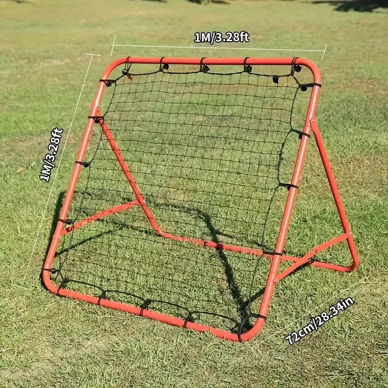 The last Aztec, 1pc Durable Stainless Steel Red Soccer Rebound Net - Ideal For Football, Golf, Baseball & Lacrosse Practice Versatile Outdoor Sports Training Goal With Mesh Design
