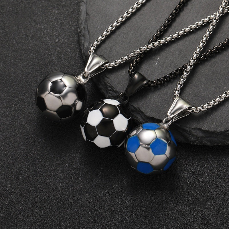 The last Aztec, Stainless Steel Ornament Football Pendant Vintage Necklace