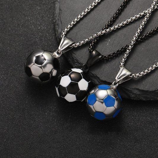 The last Aztec, Stainless Steel Ornament Football Pendant Vintage Necklace