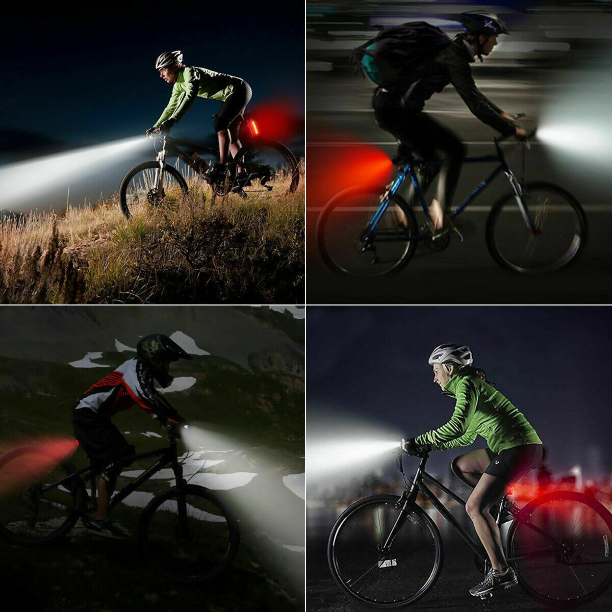 The Last Aztec, USB Rechargeable LED Bicycle Headlight Bike Head Light Cycling Rear Front Lamp Bike Light Rainproof USB Rechargeable LED bicycle Light