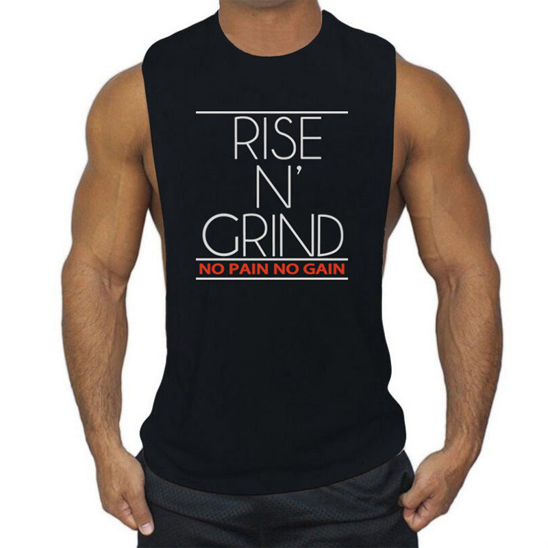 The Last Aztec, Round Neck Large Seam Sports Vest Men's Bodybuilding Fitness Running