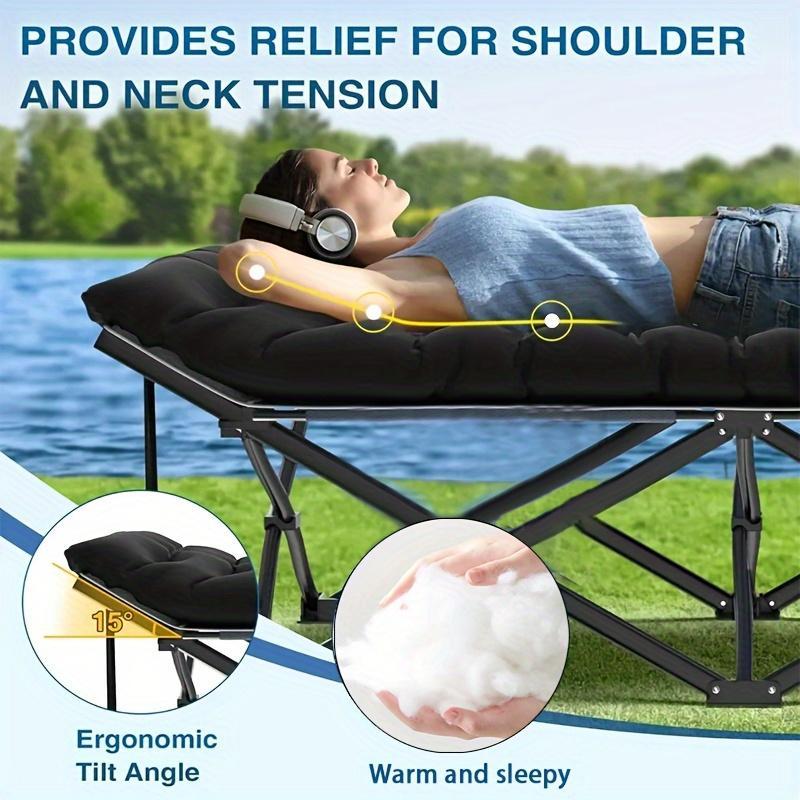 The Last Aztec, Black Heavy Duty Foldable Camp Cot With Storage Bag - Portable For Travel, Home Office & RV Trips