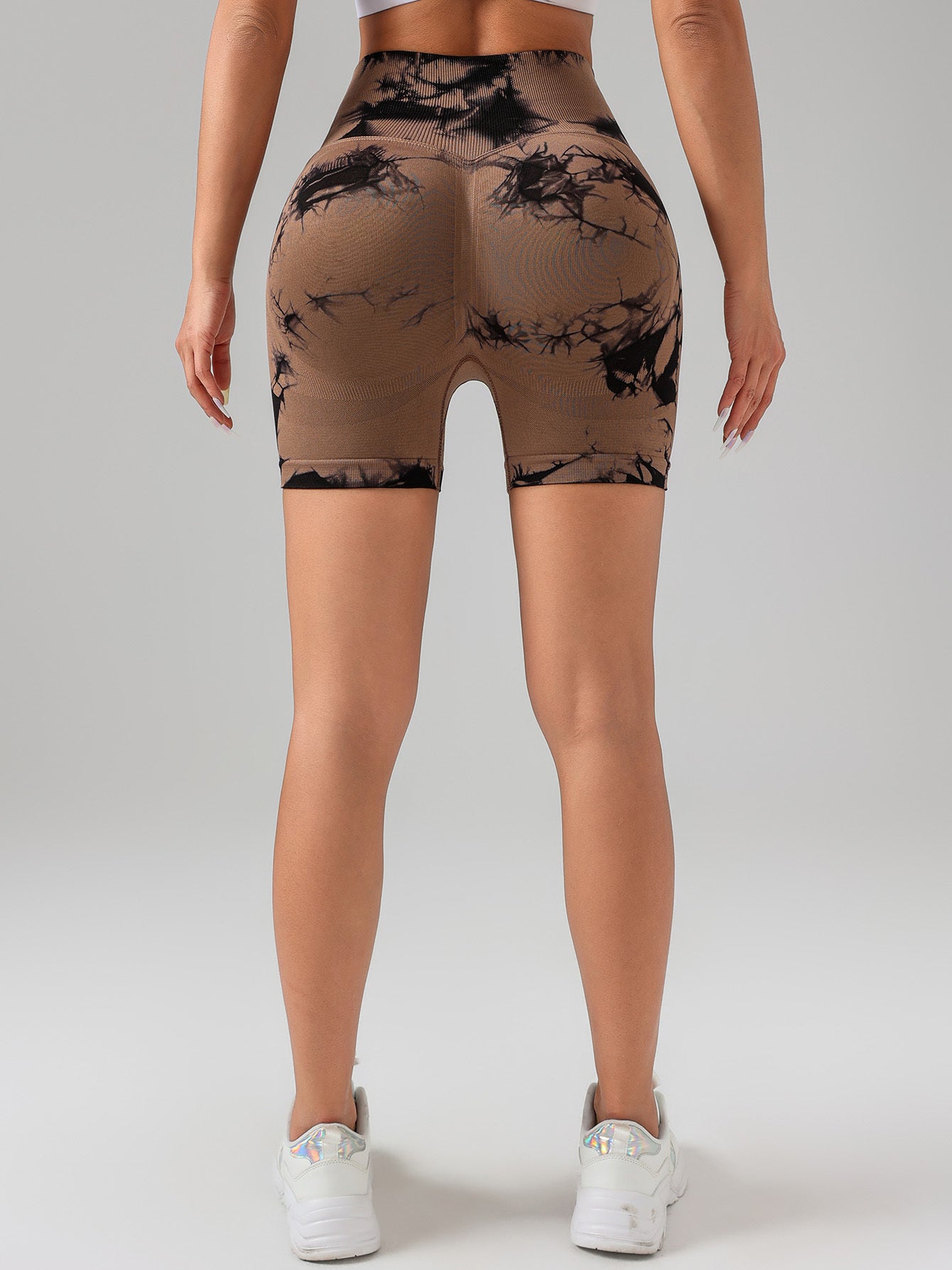 The Last Aztec, (Get One Size Bigger Than Your Regular Size), Tie Dye Button Everyday Wear Spring Summer Sports Shorts, High Waist Butt Lift Tie Dye Shorts, Women's Summer Yoga Wear Fitness Shorts Running Sports Fitness Yoga Shorts