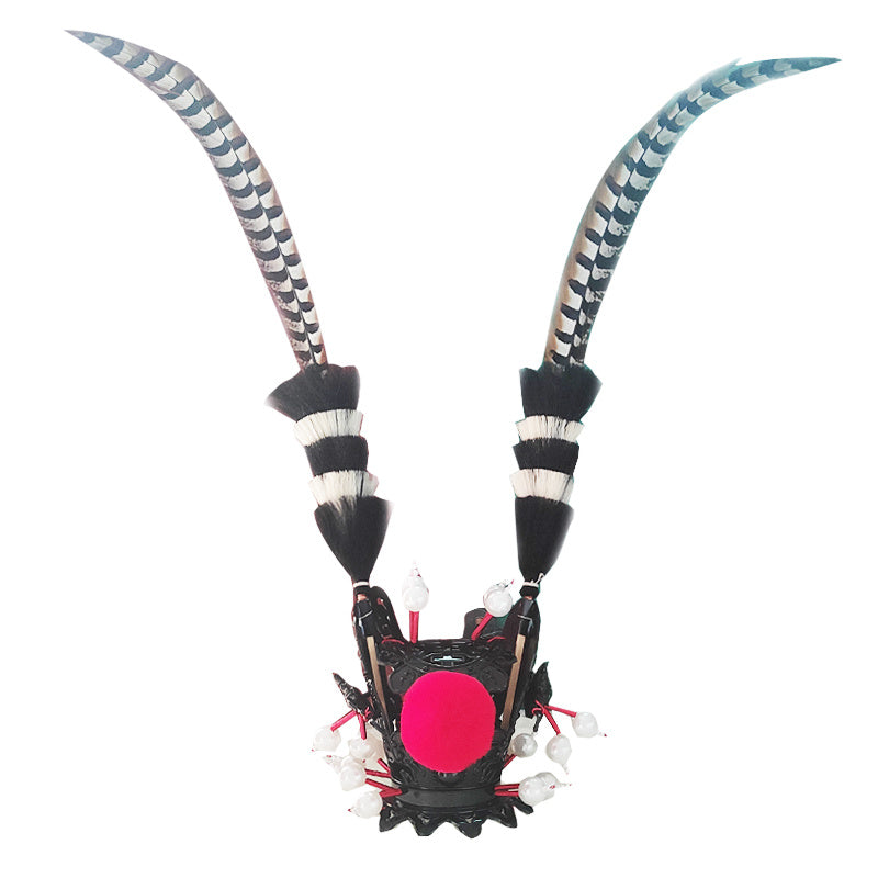 The Last Aztec, Zijin Crown Feather Motorcycle Helmet Decoration