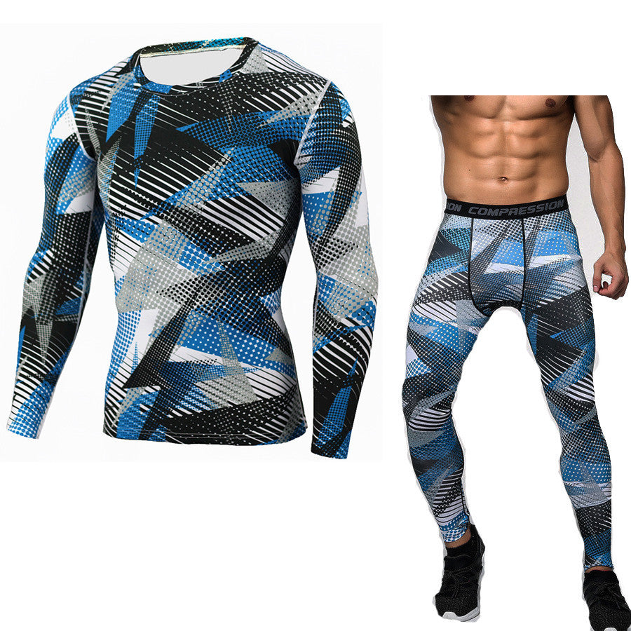 The Last Aztec, Get A Bigger Size Than Your Regular Size, Camouflage Compression Baselayer Set Sports Compression Set Long Sleeve T-Shirt Tights Exercise Clothes Workout Bodysuit Fitness Suits For Men