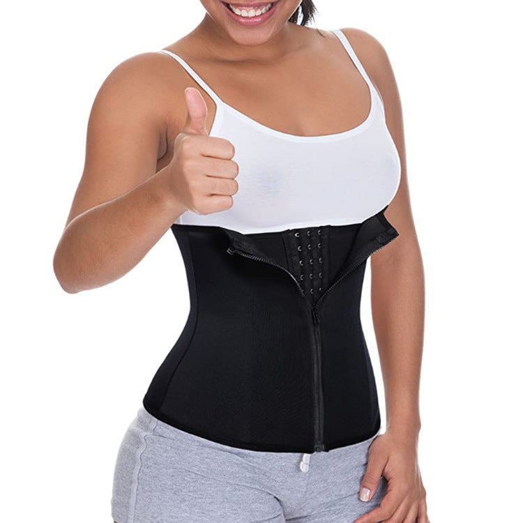 The Last Aztec, zipper three-breasted belt neoprene corset body burst SWEAT fitness postpartum body girdle