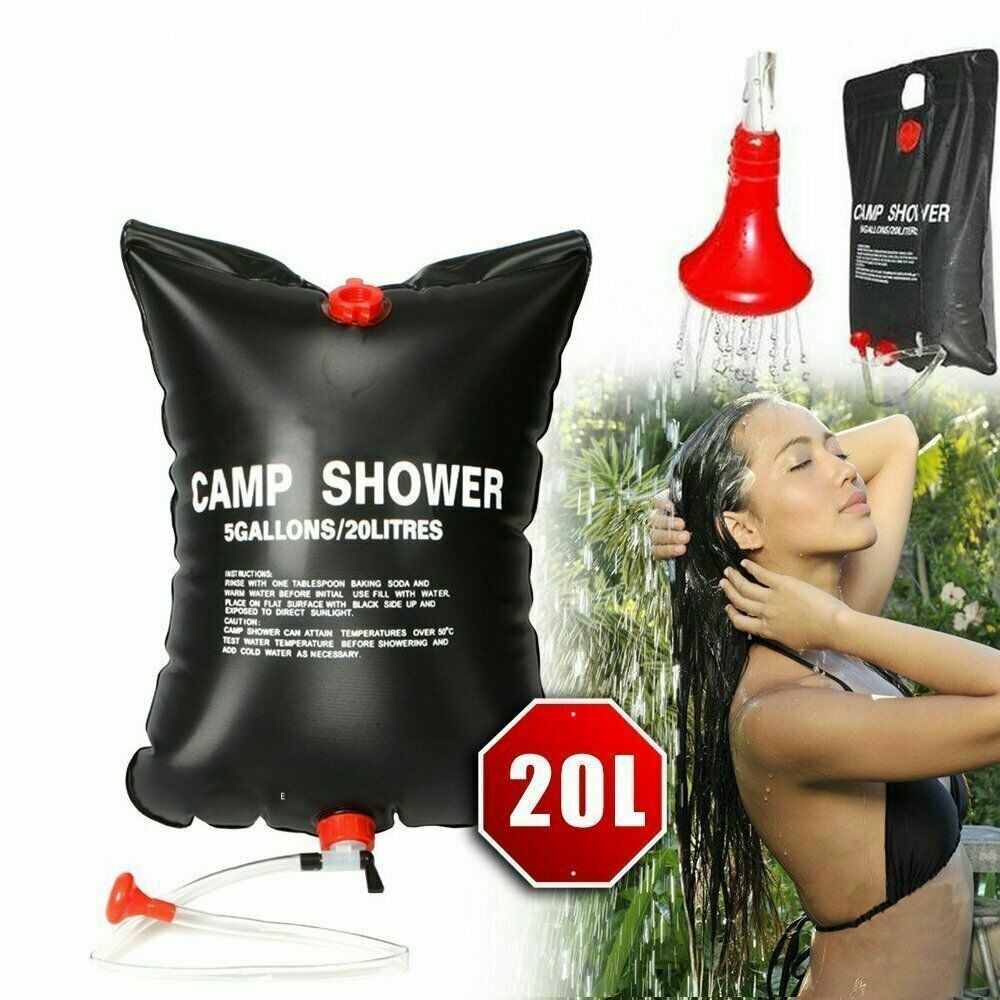 The Last Aztec, 20L Camping Shower Portable Compact Solar Sun Heating Bath Bag Outdoor Travel