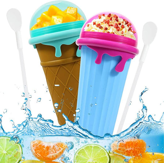 The Last Aztec, 500ml Large Capacity Slushy Cup Summer Squeeze Homemade Juice Water Bottle Quick-Frozen Smoothie Sand Cup Pinch Fast Cooling Magic Ice Cream Slushy Maker Beker Kitchen Gadgets