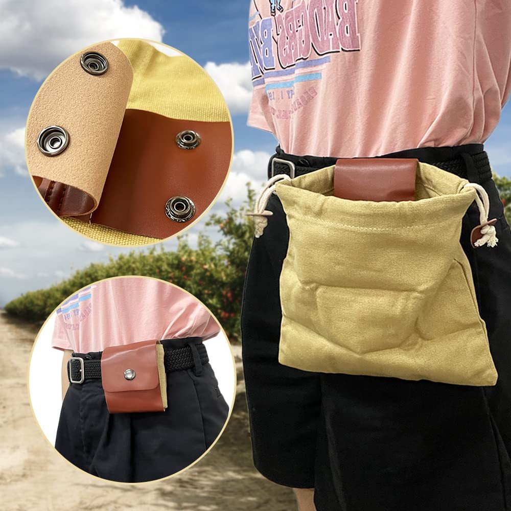 The Last Aztec, Outdoor Picking Multifunctional Bag, Hanging Waist Kit, Waist Strap Bag, Folding Canvas Kit Canvas Fruit Harvest Pouch For Jungle Camping Hiking Hunting, Foldable