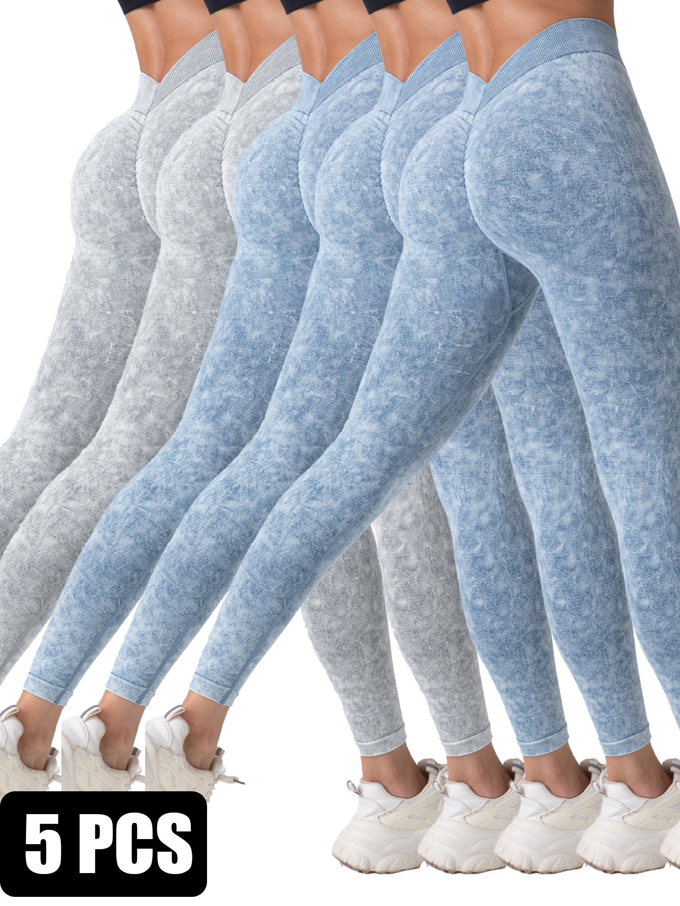 The Last Aztec, (Get One Size Bigger Than Your Regular Size), 5 Pieces Seamless for Women, High Waisted Workout Gym Yoga Pants