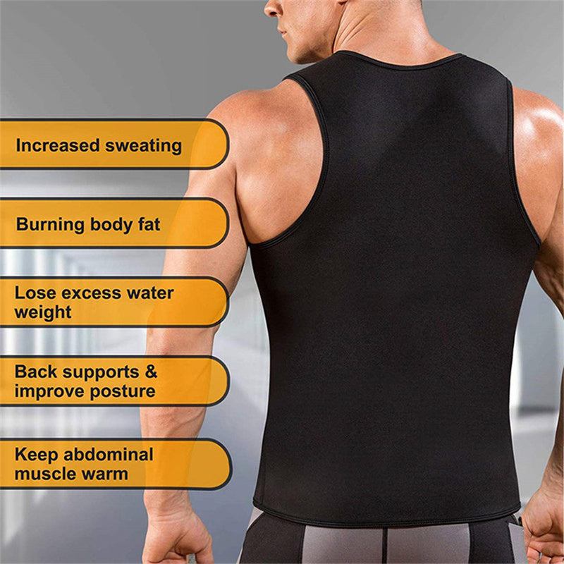 The Last Aztec, (get a Size Bigger Than Your size) Fitness Corset Men's Shapewear Heat Trapping Shirt Sweat Body Shaper Vest Bodysuit