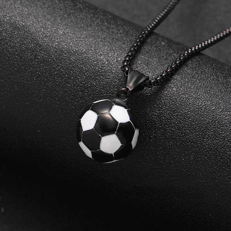 The last Aztec, Stainless Steel Ornament Football Pendant Vintage Necklace