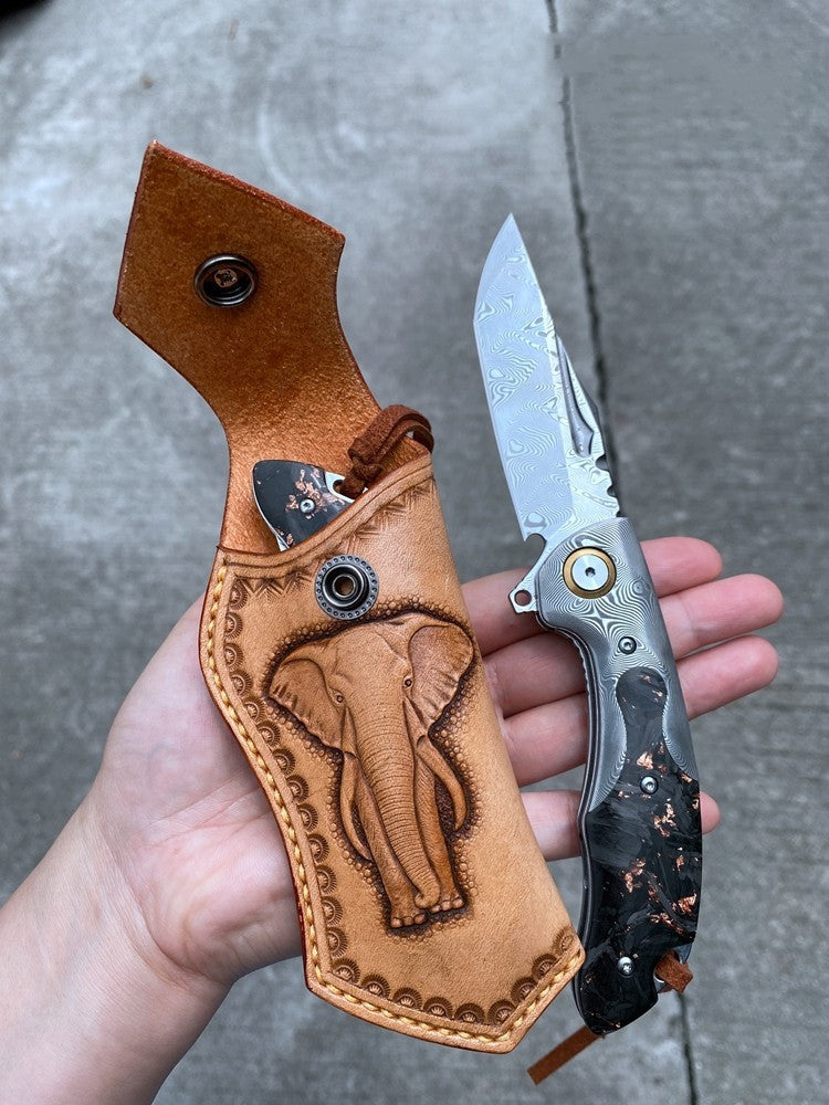 The Last Aztec, Outdoor Camping Survival Knife High Hardness Pattern Steel Folding Knife