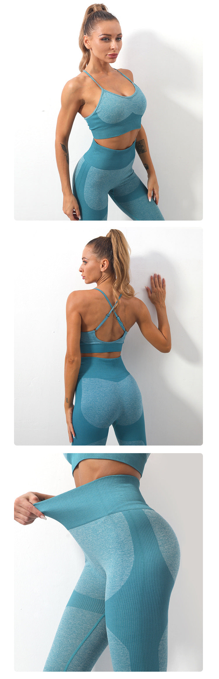 The Last Aztec, Get One Size Bigger Than Your Regular Size, Women's Seamless Knitted Sling Sports Bra Yoga Suit