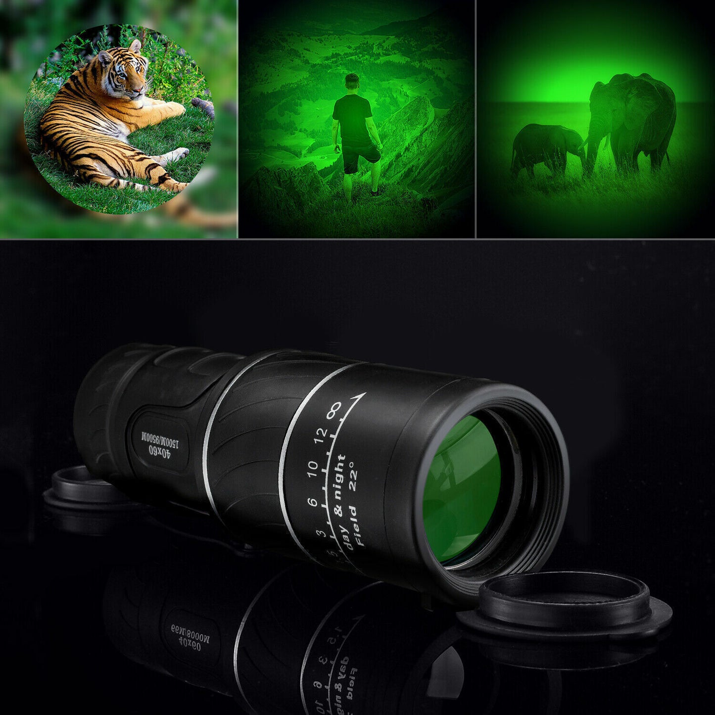 The Last Aztec, 40x60 Day Night Vision HD Optical Monocular Hunting Camping Handheld Telescope Life Waterproof, Anti-Fog Monocular Suitable For Observing Nature Animals