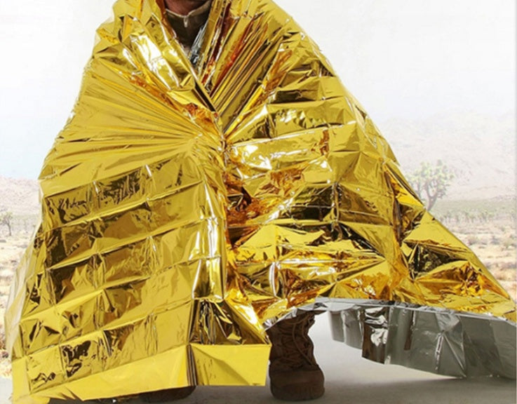 The Last Aztec, Human Body Hypothermia Lifesaving Emergency Blanket In Outdoor Field