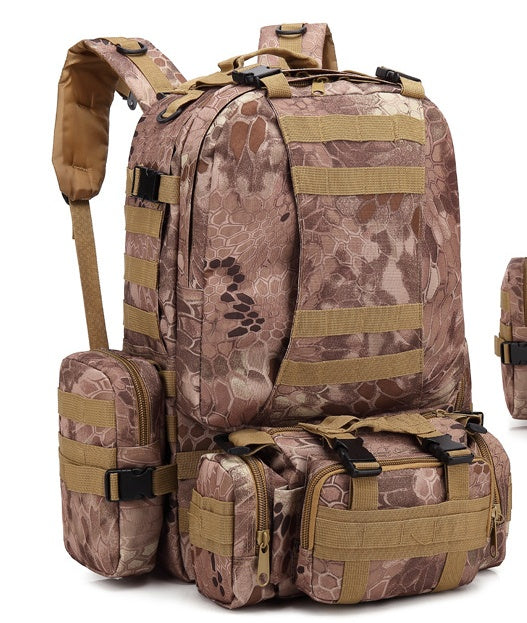 The Last Aztec, Men's Travel Backpack Oxford Cloth Outdoors Backpack Army Camouflage Tactics Double Shoulder Bag Mountaineering Large Combination Backpack