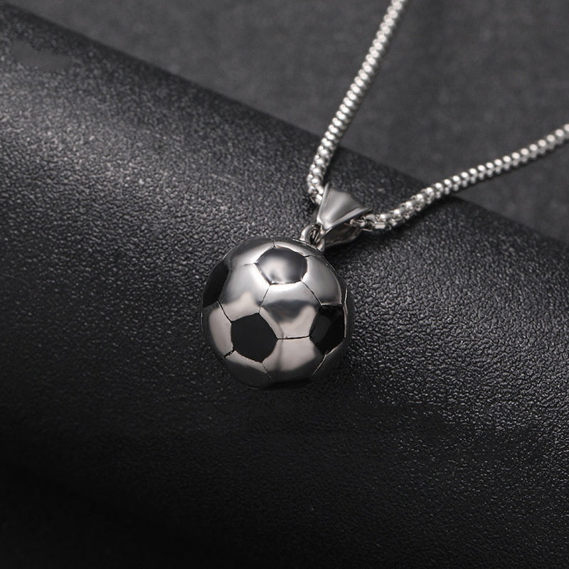 The last Aztec, Stainless Steel Ornament Football Pendant Vintage Necklace