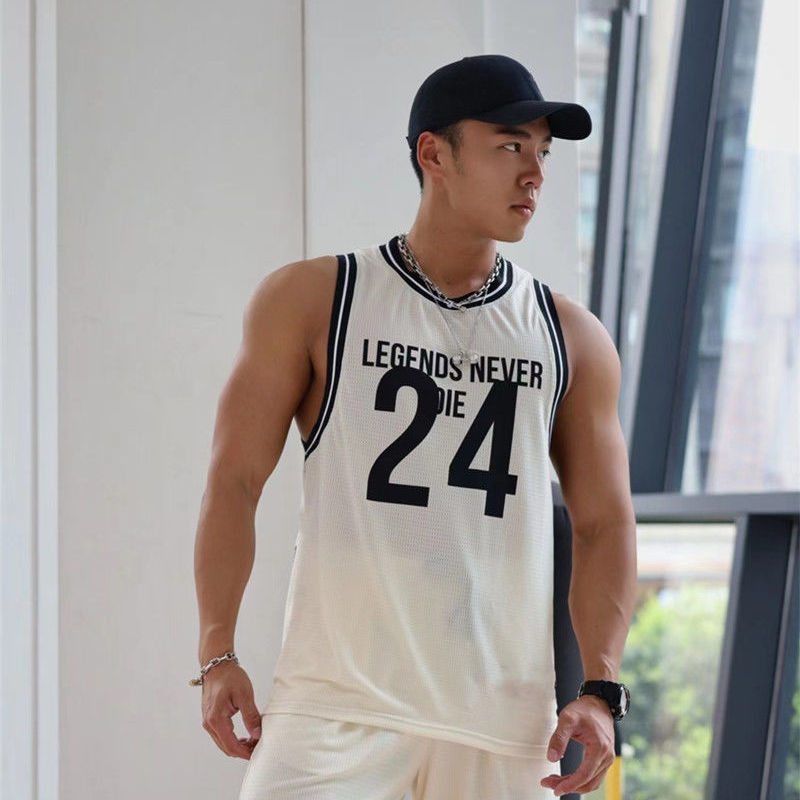 The Last Aztec, Get One Size Bigger Than Your Regular Size, Quick-drying Sports Vest Summer New Elastic American Basketball Training No 24 Jersey Vest
