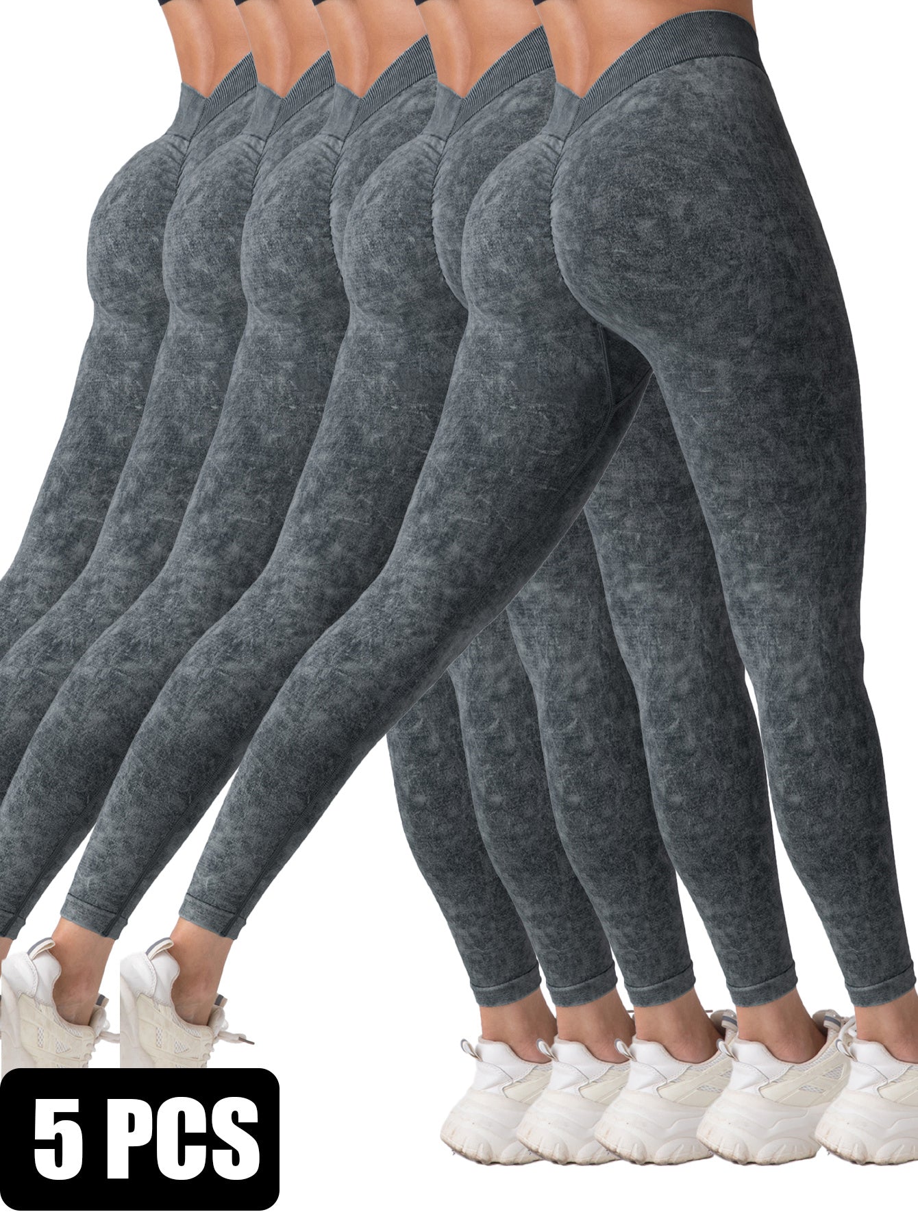 The Last Aztec, (Get One Size Bigger Than Your Regular Size), 5 Pieces Seamless for Women, High Waisted Workout Gym Yoga Pants