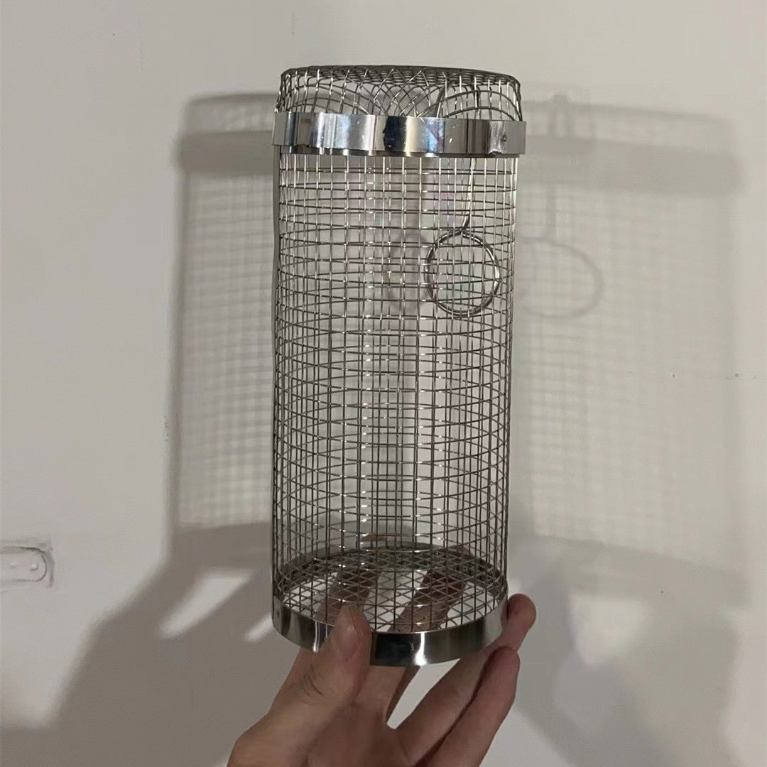 The Last Aztec, Rolling Grilling Basket Metal BBQ Barbecue Basket Net Portable Outdoor Camping Barbecue Rack Kitchen Gadgets